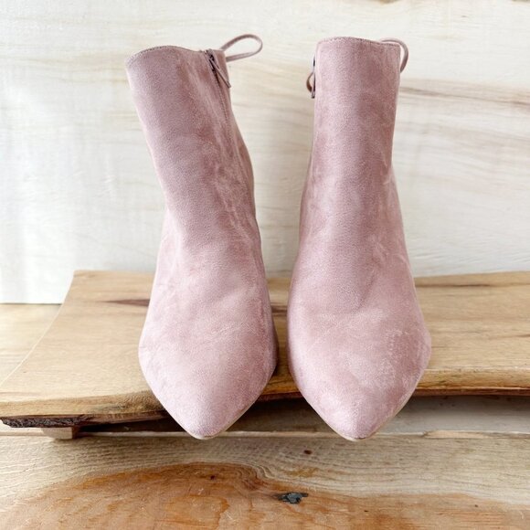 Corina Pin Faux Suede Boots NWOB NEW 40/9.5 Mauve Heels - Picture 2 of 8